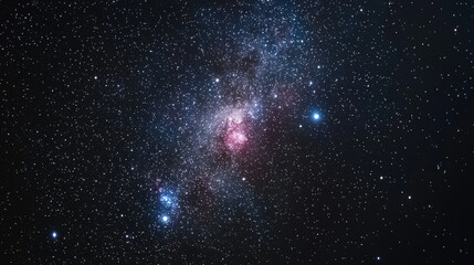 Wall Mural - Deep space shining stars in night sky, constellation star field, galaxy