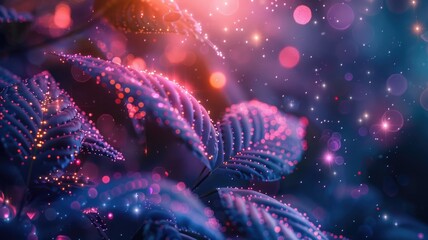Poster - Abstract picture of colorful particle with sparkle electric style design connect become energy structure represent connection of molecule in nature or atom between space with mysterious scene. AIG53.