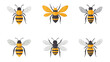 © วิทวัส วงษ์หาจักร์ - Illustration of colorful bees in various positions.