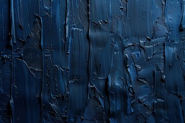 Poster - Dark Blue Oil Paint Strokes Texture