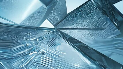 Poster - Abstract Metallic Blue Geometrical Construction- 4k.