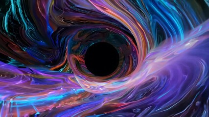 Poster - Abstract Colorful Swirling Vortex Tunnel - 4K.