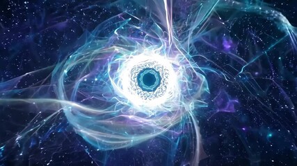 Poster - Abstract Black Hole Nebula Cosmic Space Time Vortex Tunnel Portal Flight 4K.