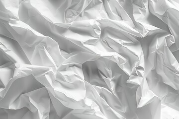 Poster - Abstract composition of folded crumpled white plastic showing texture and depth