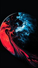 Wall Mural - Artistic Paint Drop Effect on Dark Canvas