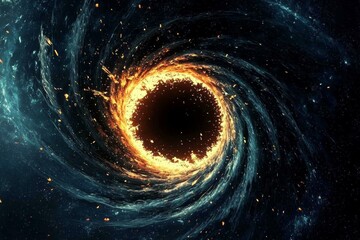 Wall Mural - Explore a futuristic universe filled with dark planets and cosmic phenomena.