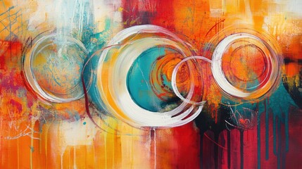 Poster - Rich, layered acrylic painting with textured swirls and organic color movement--ideal for creativity, design, or fine art themes.