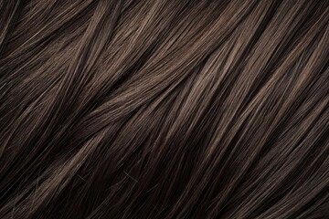 Poster - Close-up view of dark brown hair texture with subtle highlights, studio shot for beauty or fashion concept, macro detail