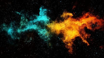 Dark, black wallpaper featuring a captivating nebula backdrop.