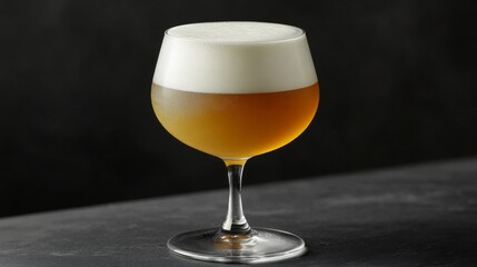 Poster - A sleek and minimalist beer glass with a pale ale, placed on a black stone surface with subtle lighting, highlighting the foam and golden color.