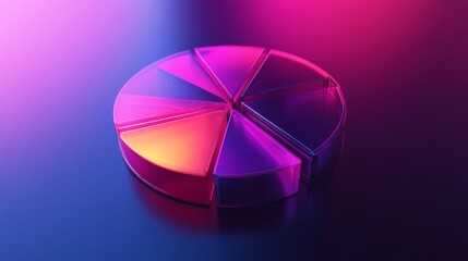 Poster - A visually striking D pie chart with segments that appear to float above a sleek surface, representing different data categories, creating a modern aesthetic.