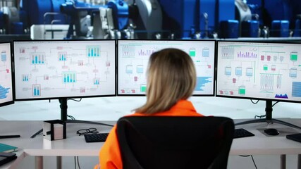 Poster - Woman Controlling Electricity Generation In Power Plant