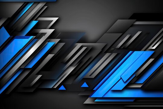 Dynamic Layers of Blue and Gray Technological Abstraction, a Symphony of Modernity.