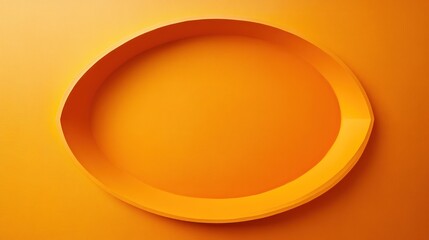 Poster - Abstract orange oval frame on orange background.