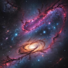 Wall Mural - A vibrant galaxy shines amidst the cosmic void , light, celestial, distant