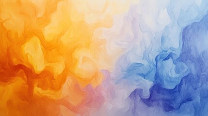 Poster - Abstract art with orange and blue swirls, depicting heat and cold.