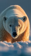 Wall Mural - majestic polar bear in the arctic sunrise