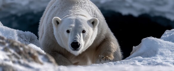Wall Mural - majestic polar bear in arctic landscape