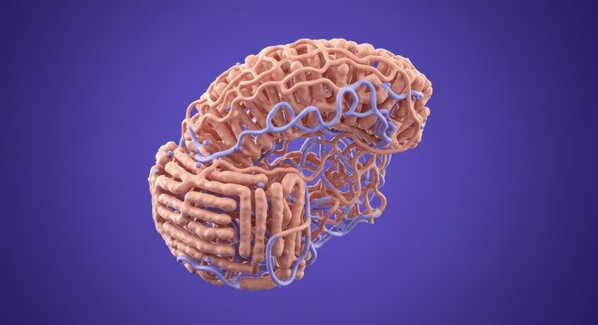 Abstract 3D Rendering of a Complex Intricate Biological Structure