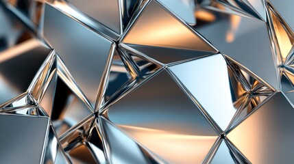 Poster - Abstract metallic triangular geometric background.
