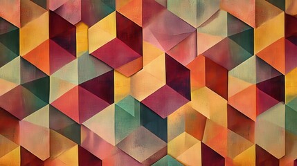Poster - Rocky mountain landscape with fog and trees in the foreground and mountain peaks in the background. abstract geometric background