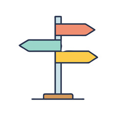 Poster - Illustration of direction signpost roadsign arrow sign direction wayfinding location guidepost map