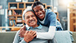 © peopleimages.com - Senior man, portrait and hug with nurse for healthcare, assisted living or volunteer service. Elderly, male person and caregiver with smile, love or embrace for retirement or wellness at old age home