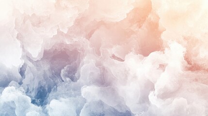 Poster - Abstract watercolor painting with soft pastel colors of pink blue and white creating a dreamy effect. abstract watercolor background with clouds