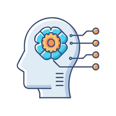 Poster - Artificial intelligence ai brain machine learning neural network deep learning concept design vector