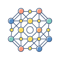 Poster - Colorful neural network diagram for artificial intelligence and machine learning concept