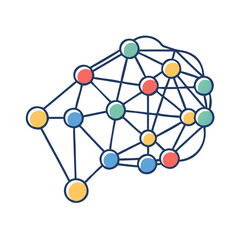 Poster - Artificial intelligence brain network neural connections machine learning concept vector design