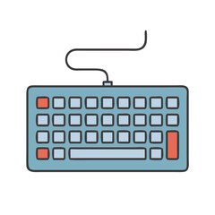 Leinwandbilder - Computer keyboard vector illustration for typing and data entry input device for pc users
