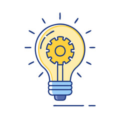 Poster - light bulb gear innovation concept for creative ideas solution and business strategy success