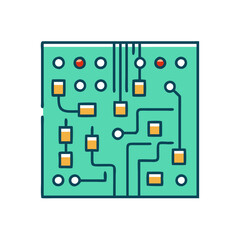 Aufkleber - Illustration of integrated circuit microchip processor technology computer hardware component