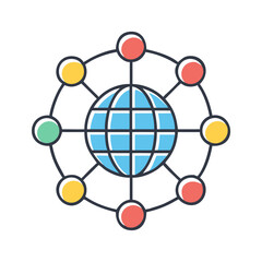 Poster - Global network connection internet worldwide communication social media and technology concept