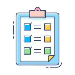Poster - Checklist clipboard task management planning survey form to do list with checkmarks and boxes