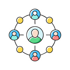 Poster - Social network connection concept for business and communication with people and circles