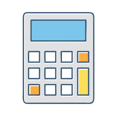 Poster - Illustration of blue calculator for accounting finance mathematics calculation device tool