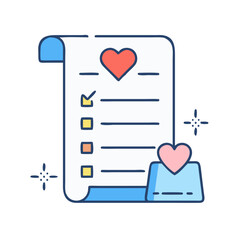 Poster - Checklist with heart shape for love tasks and to do list vector illustration concept design