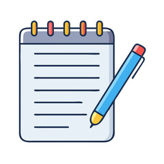 Poster - Notepad with pen illustration for writing notes, to do list, planning and organization concept