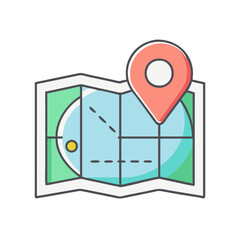 Poster - Find your way: detailed map with location pin for travel and navigation adventure guide