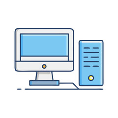 Fototapete - Illustration of computer desktop pc technology device screen keyboard mouse hardware equipment system