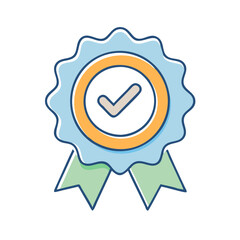 Poster - Check mark icon vector graphic illustration for approval success and quality guarantee badge