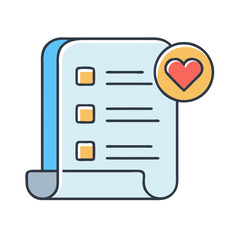 Poster - Checklist with heart icon vector illustration for favorite list and task management concept design