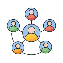 Poster - Illustration of network connection social media team collaboration community teamwork group communication