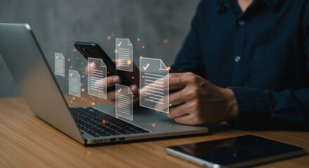 Wall Mural - mobile document management streamline your workflow