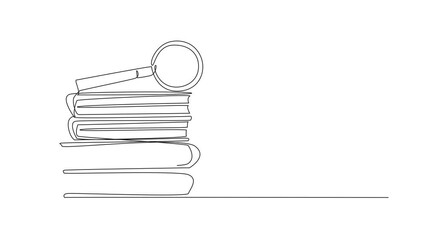Poster - national thesaurus day. annual celebration event. animated self drawing of one single line drawing o