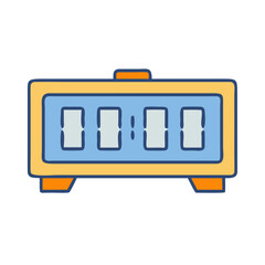 Poster - Digital clock display time alarm clock timer digital display electronic clock design vector icon 90s