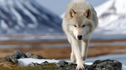 Wall Mural - majestic arctic wolf