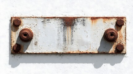 Poster - Rusted metal sign with a white background